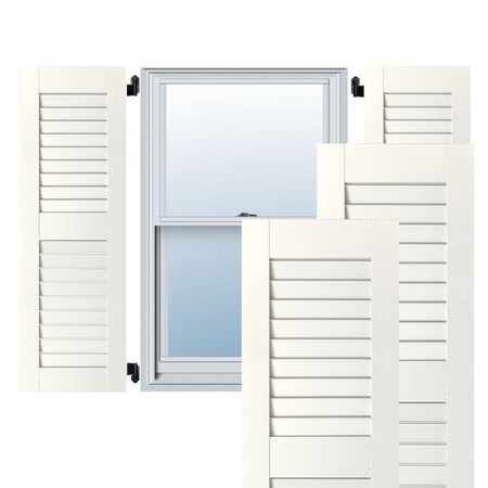 12W X 54H Exterior Real Wood Pine Open Louvered Shutters, White PR